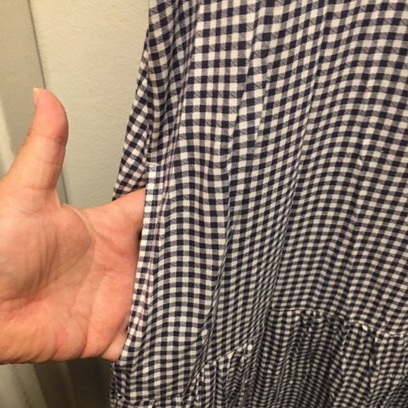 Vintage style National sleeveless drop waist dress size L blue and white - Picture 2 of 5